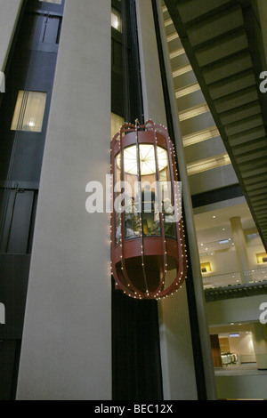 Elevator at the Marriott Marquis Hotel in the Times Square area of New York City. Stock Photo