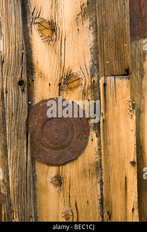 Weathered wood detail, Bodie Ghost Town, Eastern California, USA Stock Photo