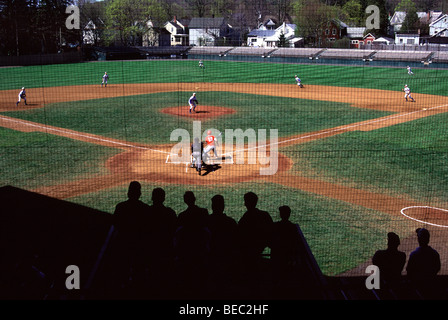 Baseball game being played in Cooperstown, New York Stock Photo