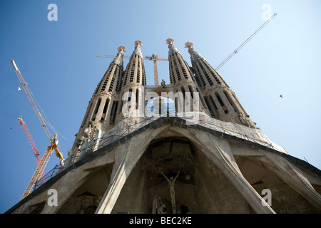 Exterior of Barcelona's Sagrada Familia Stock Photo