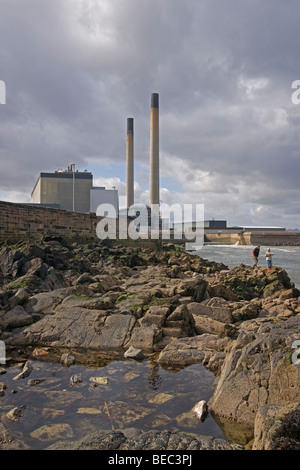 Cockenzie Power Station from Cockenzie shore, East Lothian, Scotland, September, 2009 Stock Photo