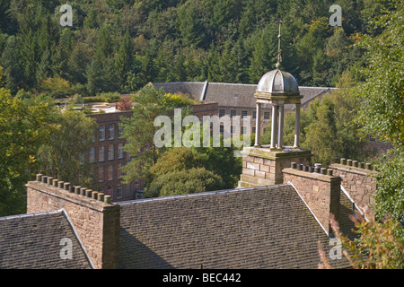 New Lanark, visitors, world heritage site, Lanarkshire, Scotland, September, 2009 Stock Photo