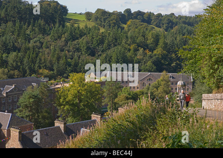 New Lanark, visitors, world heritage site, Lanarkshire, Scotland, September, 2009 Stock Photo