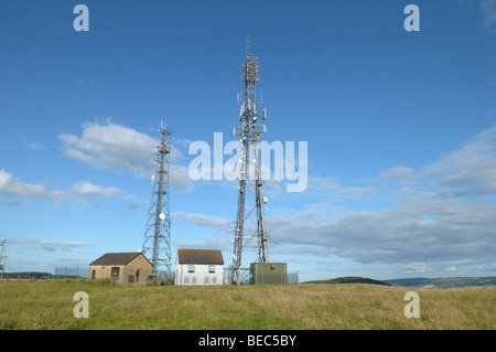 Mobile phone base station in Perthshire Scotland. Stock Photo