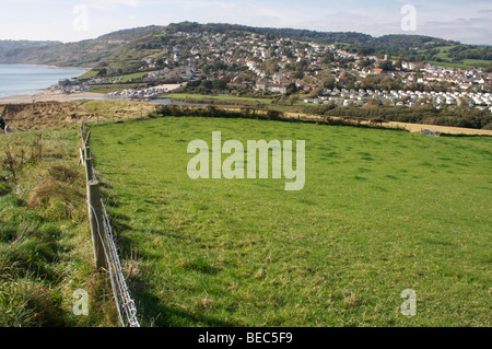 Charmouth Cliffs on a hot sunny day. Stock Photo