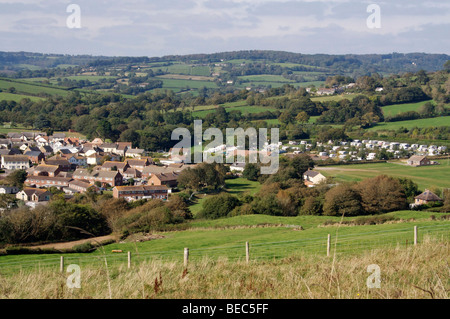 Charmouth Cliffs on a hot sunny day. Stock Photo