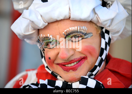 Christopher Lillicrap plays Dame Mollycoddle in the pantomime Robinson Crusoe at the Connaught Theatre Worthing Stock Photo