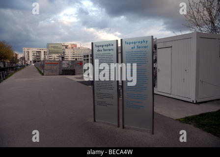 Topography of Terror, is an outdoor museum in Berlin, Germany. Stock Photo