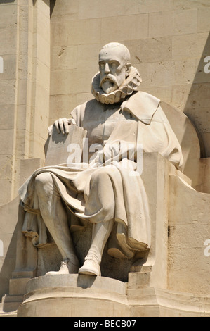 Monument to Miguel de Cervantes at the Plaza España, Madrid, Spain, Iberian Peninsula, Europe Stock Photo