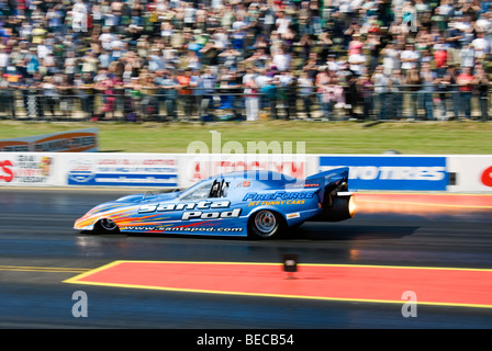 Jet Car Fireforce 3 driven by Martin Hill at the FIA European Drag Racing Championship Finals at Santa Pod, England. Stock Photo