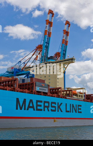 Container ship in harbor, Bremerhaven, Bremen, Germany Stock Photo - Alamy