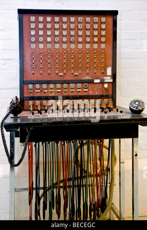 Old manual telephone exchange Stock Photo