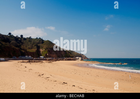 Greve de Lecq a bay on the north coast of Jersey. Channel Islands. Stock Photo