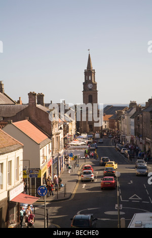 Berwick on Tweed Northumberland England UK Looking down on Marygate to the Town Hall from the Town walls Stock Photo