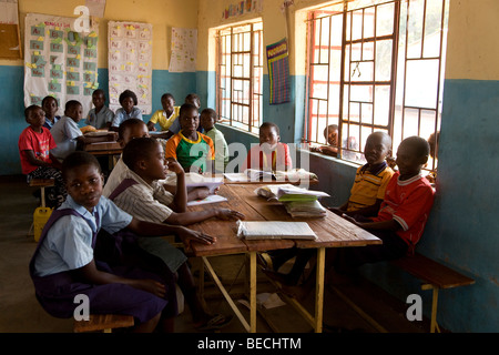 Village school, Mukuni village, Southern Province, Republic of Zambia, Africa Stock Photo