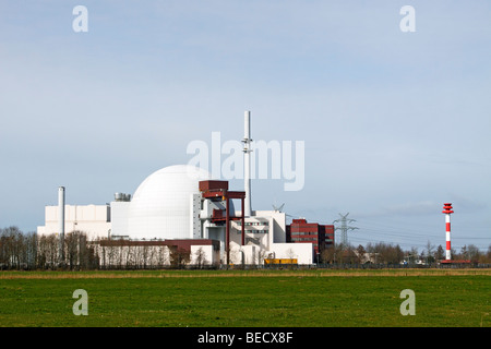 Atomic Power Plant, Nuclear Power Station in Brokdorf, Wilstermarsch, district Steinburg, Elbmarschen, Schleswig-Holstein, Germ Stock Photo