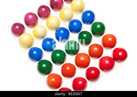 30 dyed easter eggs in six different colours Stock Photo