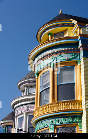 Row of Victorian style houses, Haight-Ashbury, San Francisco, California, USA Stock Photo