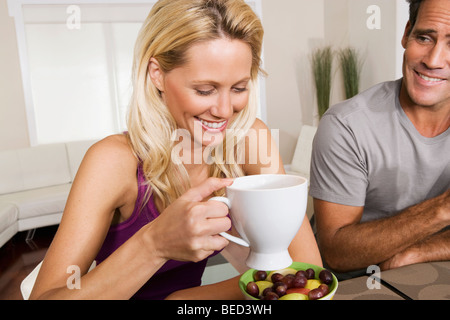 Couple having breakfast Stock Photo