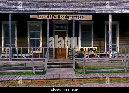 Fort Hays Headquarters, film set for Dances with Wolves. near Rapid City, Black Hills, South Dakota Stock Photo