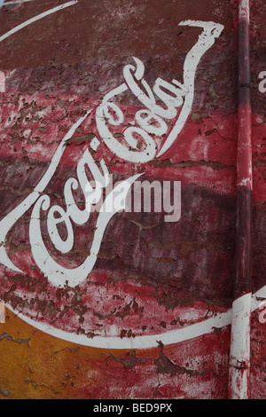 Faded Coca Cola mural , Oruro , Bolivia Stock Photo