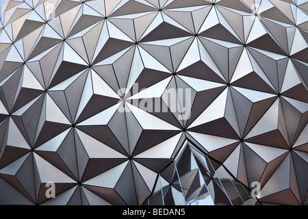 Close-up of geodesic dome used for Spaceship Earth attraction at Walt Disney World, Florida, USA Stock Photo