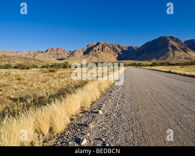 Road to the Naukluft mountains near Solitaire, Namibia, Africa Stock Photo