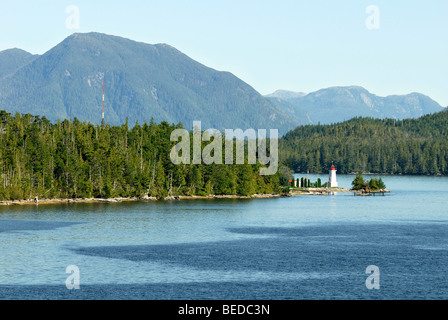 Lighthouse on a peninsula on the Inside Passage, British Columbia, Canada, North America Stock Photo
