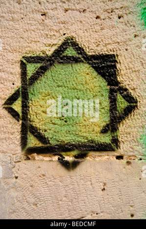 Graffiti, Star of David, in the Jewish quarter of Jerusalem, Israel, the Near East, Orient Stock Photo