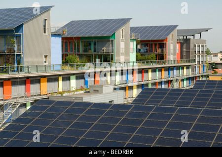 Solar village, Vauban, Freiburg, Baden-Wuerttemberg, Germany, Europe Stock Photo