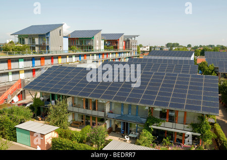 Solar village, Vauban, Freiburg, Baden-Wuerttemberg, Germany, Europe Stock Photo