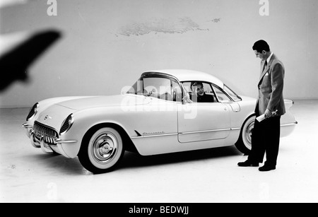 Dec 06, 1954; New York, NY, USA; Chevrolet Corvette with a removable solid top, one of the most exciting automative Stock Photo