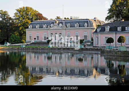 Museum, lake, pond, Schloss Benrath castle, Dusseldorf, Rhineland, North Rhine-Westphalia, Germany, Europe Stock Photo