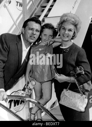 Actor Richard Burton with wife Elizabeth Taylor and daughter Stock Photo