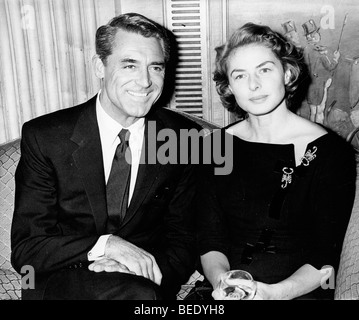 Actor Cary Grant with actress Ingrid Bergman Stock Photo