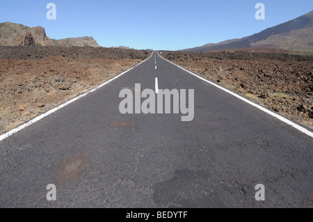 Road through Teide National Park, Tenerife Stock Photo