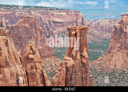 Colorado National Monument view from Rim Rock Drive Grand View located near towns of Fruita and Grand Junction Stock Photo