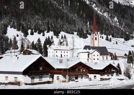 Sankt Sigmund im Sellrain village, Sellraintal valley, Tyrol, Austria Stock Photo