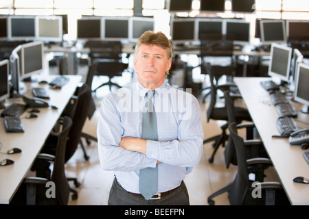 Portrait Of Senior Stock Trader Stock Photo