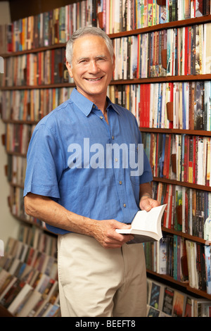 Male customer in bookshop Stock Photo