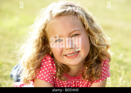 Portrait of young girl in countryside Stock Photo