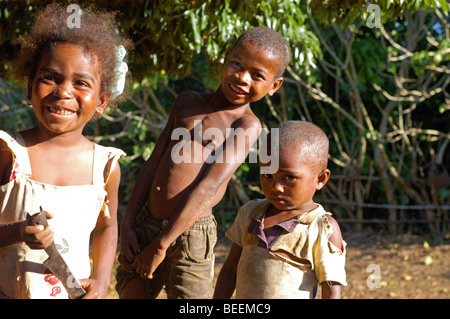 Madagascar - Children of Ebakika Village. Stock Photo
