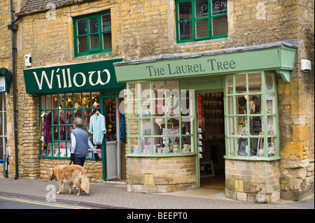 Tourist shops in Cotswold village of Bourton on the Water Gloucestershire England UK Stock Photo