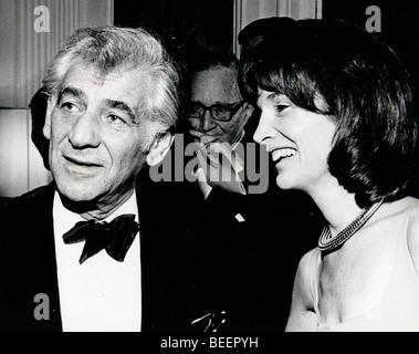 Musical Director Leonard Bernstein with Lee Radziwill Stock Photo