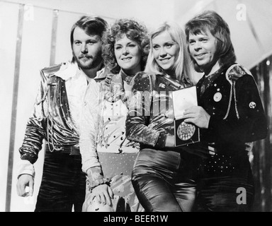 Eurovision Song Contest winners ABBA Agnetha Faltskog, Benny Andersson, Bjorn Ulvaeus, Frida Lyngstad Stock Photo