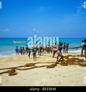 Fishing from Ambalangoda beach in Southern Province - Sri Lanka Stock Photo