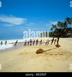 Fishing from Ambalangoda beach in Southern Province - Sri Lanka Stock Photo