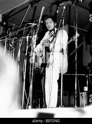 Folk singer Bob Dylan performs at music festival Stock Photo