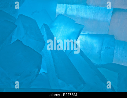 Large ice blocks used for building or sculptures, Jukkasjarvi, Sweden Stock Photo