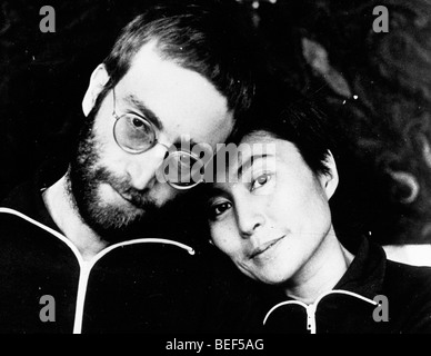 Portrait of John Lennon and Yoko Ono Stock Photo